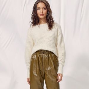 Aritzia Wilfred Limerick Wool Mohair ivory sweater